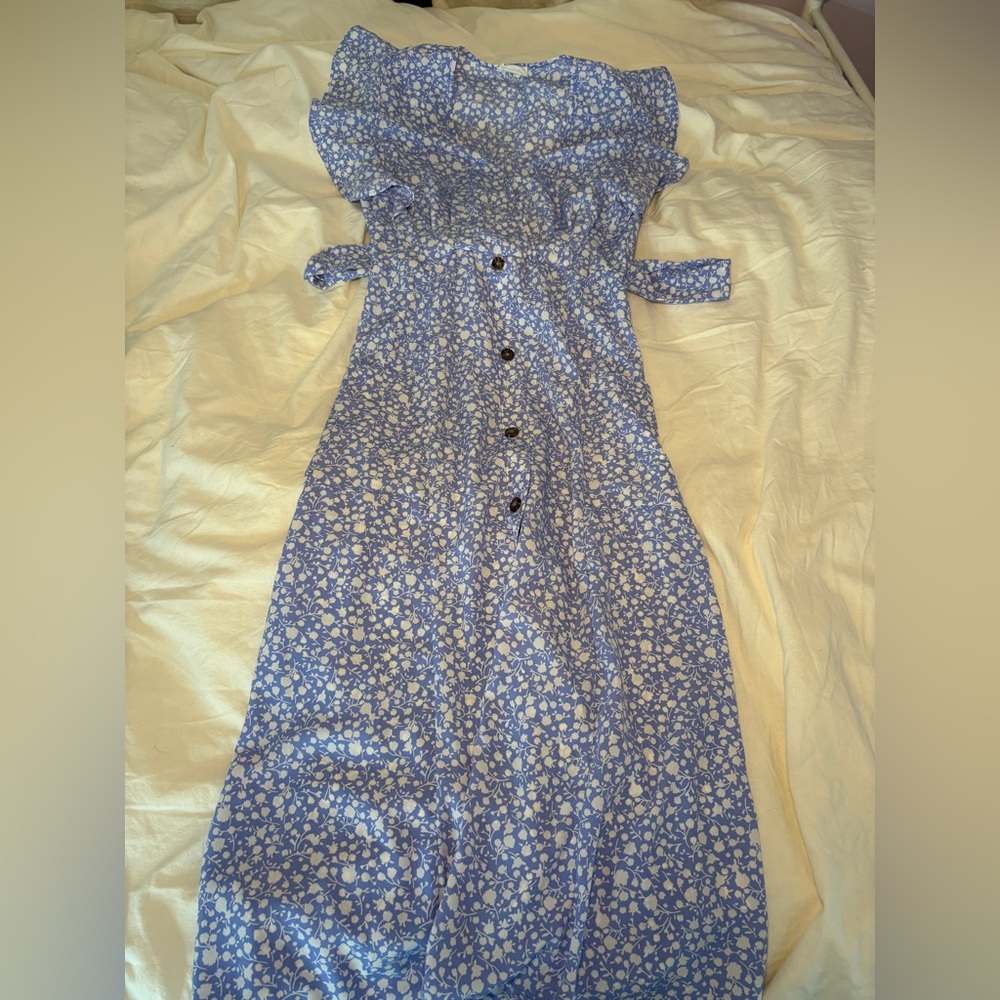Sienna Sky Blue and White Floral Dress